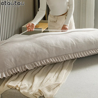 OTAUTAU Bed Headboard Pillowcase - Rectangle Long Body Pillow Cover for Headboard, Sofa & Bedding Decor KD012