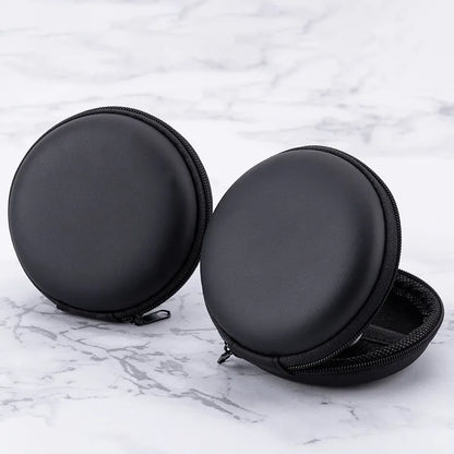 PU Mini Earphone Storage Case – Hard Carrying Bag for Earphones, Headphones, Earbuds, Memory Cards, and USB Cables – Compact and Durable