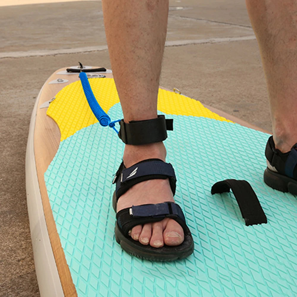 SUP Surf Ankle Leash — Coiled Elastic Leg Rope for Stand Up Paddle Boards & Surfboards