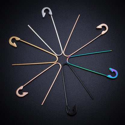 Colorful 18G Surgical Steel Safety Pin Earrings – Punk Hip Hop Cartilage & Eyebrow Piercing Stud Ear Cuff Jewelry Accessories