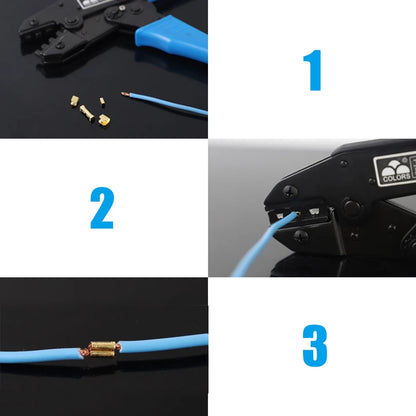 100Pcs U-Shape Copper Ring Terminals - Non-Insulated Car and Motorcycle Cable Wire Butt Splice Crimp Connectors DJ454A/B/C 453 452