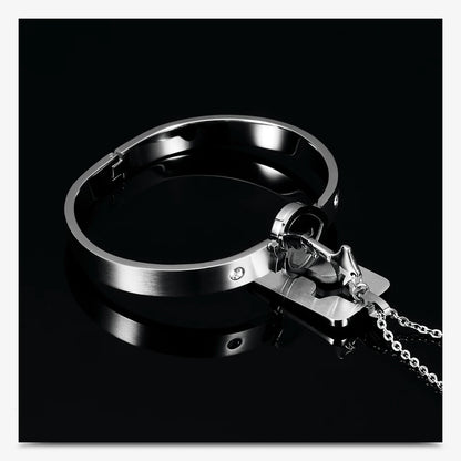 Couple Jewelry Set – Stainless Steel Love Heart Lock Bracelets & Key Pendant Necklace for Men & Women Gift