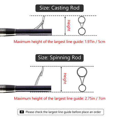 Bassdash Fishing Rod Sleeves: Protective Rod Socks for Casting and Spinning Poles Up to 7-1/2ft