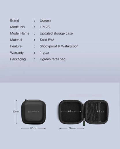 UGREEN Hard Earphone Case – Protective Headphone Bag for AirPods, EarPods, Sennheiser, Bluetooth Earphones