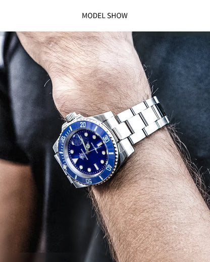 ADDIESDIVE Men's Stainless Steel Quartz Watch — Waterproof Business & Outdoor Sports Timepiece