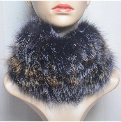 2025 Real Fox Fur Scarf and Headband – Luxury Winter Neck Warmer for Women, 100% Natural Fur, Elastic Ring Muffler