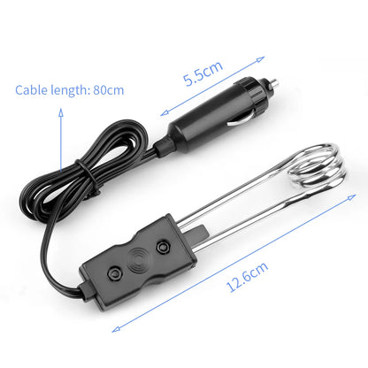 12V 24V Car Immersion Heater - Portable Auto Water Warmer for Coffee, Tea & Travel Use with Durable Safe Heating Design
