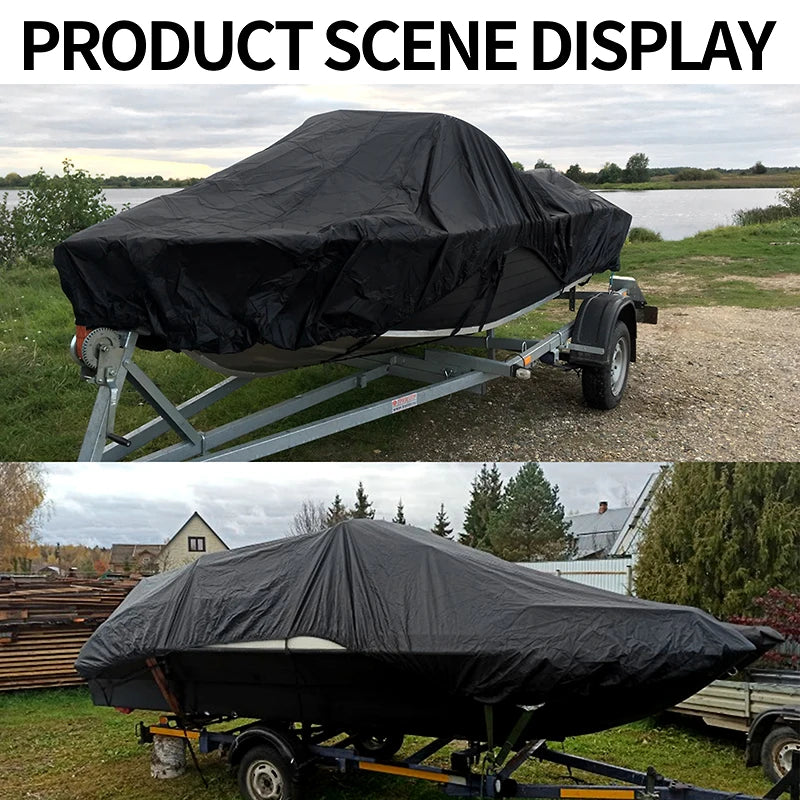 Yacht & Boat Cover 11-22FT – Anti-UV Waterproof Heavy Duty 210D Marine Canvas for Trailerable Boats