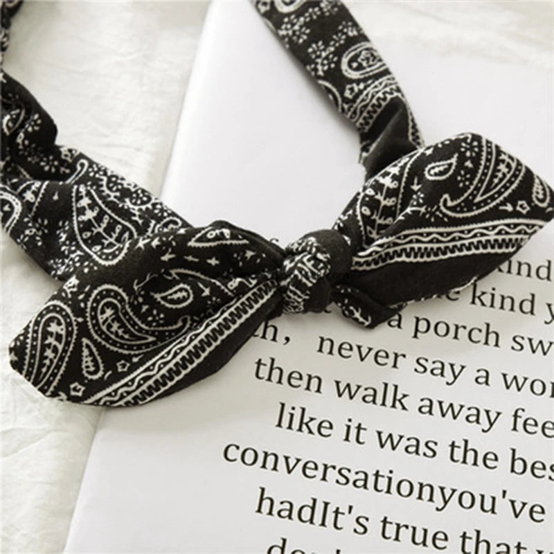 Vintage Boho Suede Headbands for Women – Soft Solid Print Cross Knot Elastic Hairbands & Bandanas for Girls