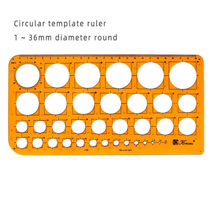 Durable Circular Oval Ruler - K Resin Architectural Drafting Template for Drawing and Measuring Furniture Designs