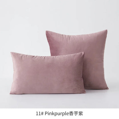 Inyahome Soft Velvet Cushion Cover - Pink Grey Beige Green Decorative Pillowcase For Bedroom Sofa 30x50cm 45x45cm