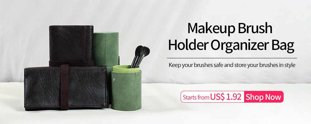 OVW Goat Hair Powder Makeup Brush – Portable Travel Blending Cosmetic Tool