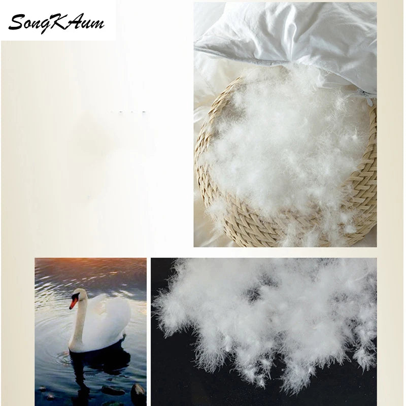 SongKAum White Goose Down Quilt - Luxury 100% Cotton Cover Hotel Style Twist Flower Duvet Comforter Bedding