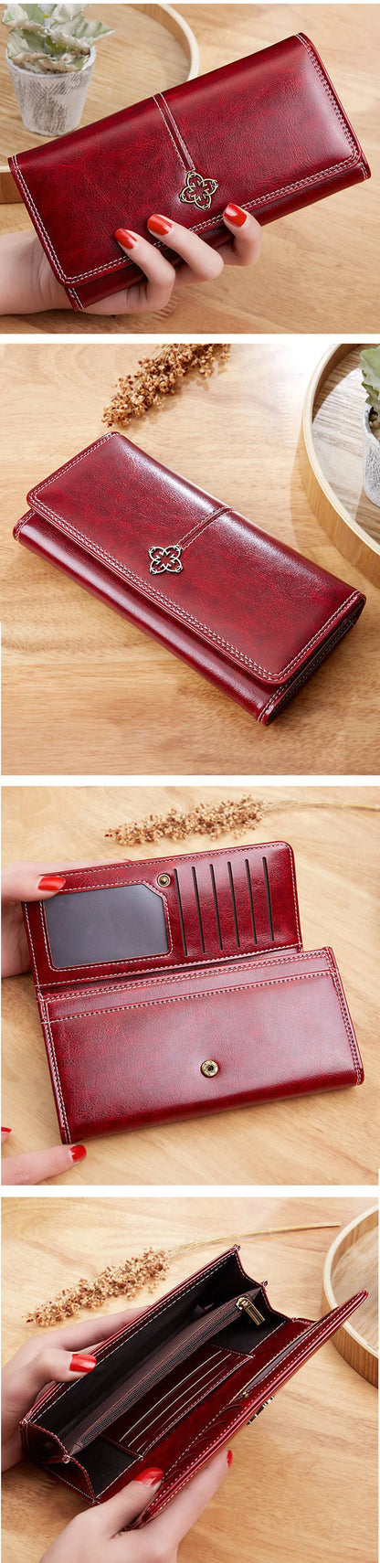 Women’s Leather Long Wallet – Luxury Fashion Purses & Card Holder, Money Bag Handbag for 2022