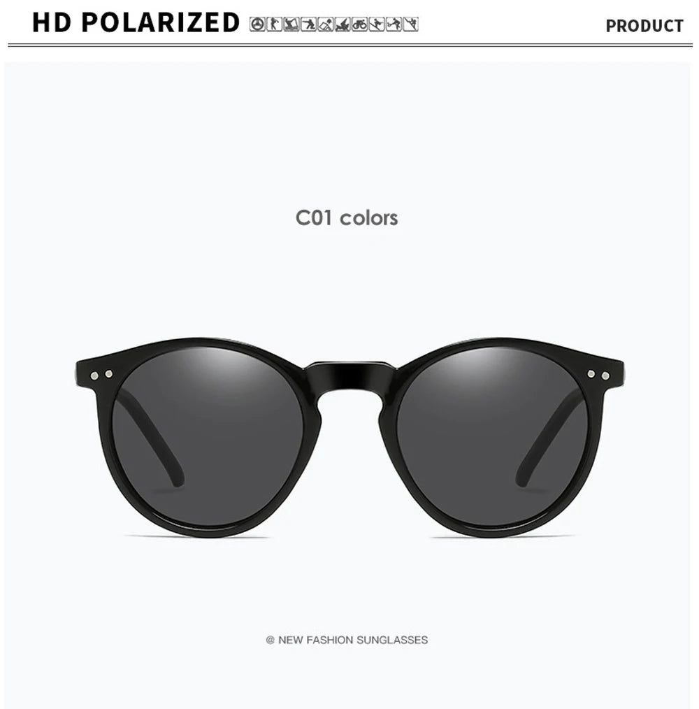 2025 Polarized Retro Round Sunglasses for Men & Women - Designer Vintage UV400 Goggles & Sun Glasses