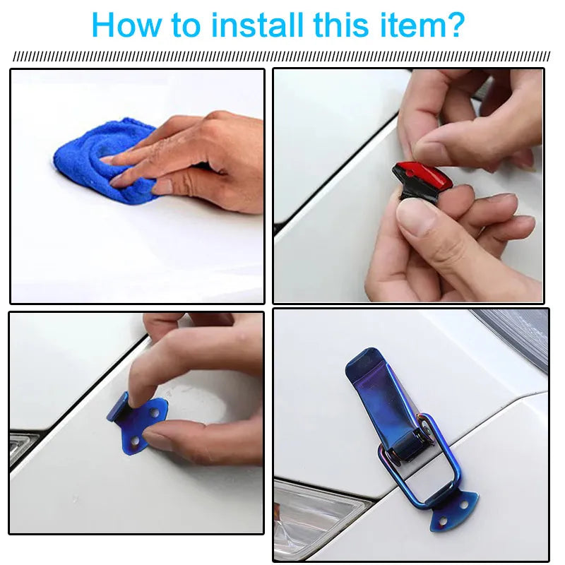 Universal Multi-color Car Bumper Pull Hooks: Small Size Fastener Clips & Fixing Locks - Quick Release Hook