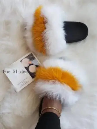Girls’ Luxury Fluffy Fur Slippers – Warm Plush Indoor Flip Flop Slides for Women, New Arrival