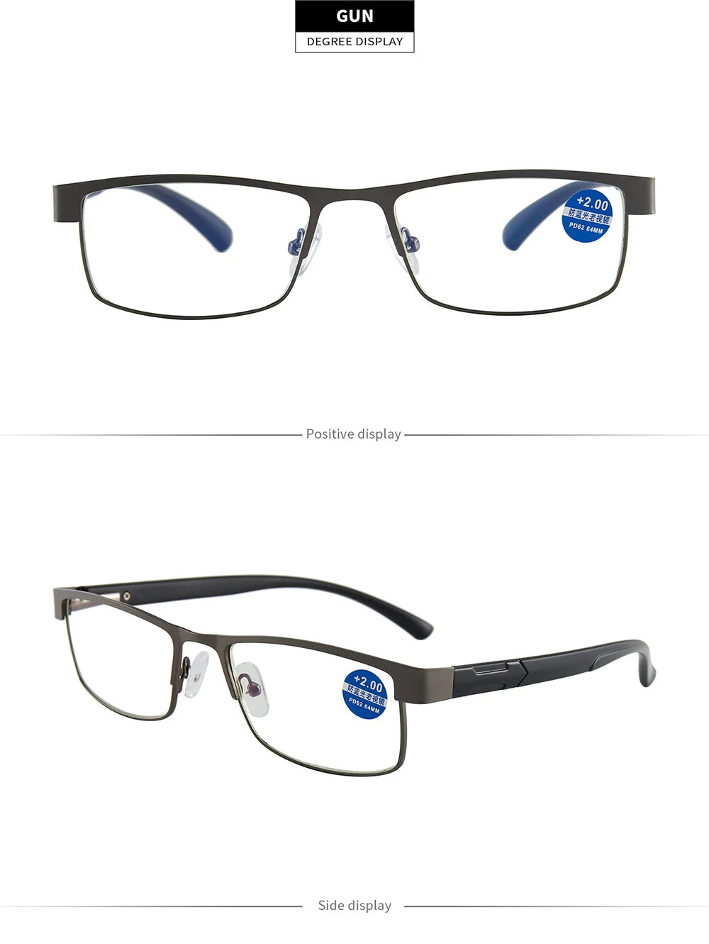 High-Quality Stainless Steel Reading Glasses for Men & Women – Fashion Presbyopic & Anti-Blue Light Eyewear