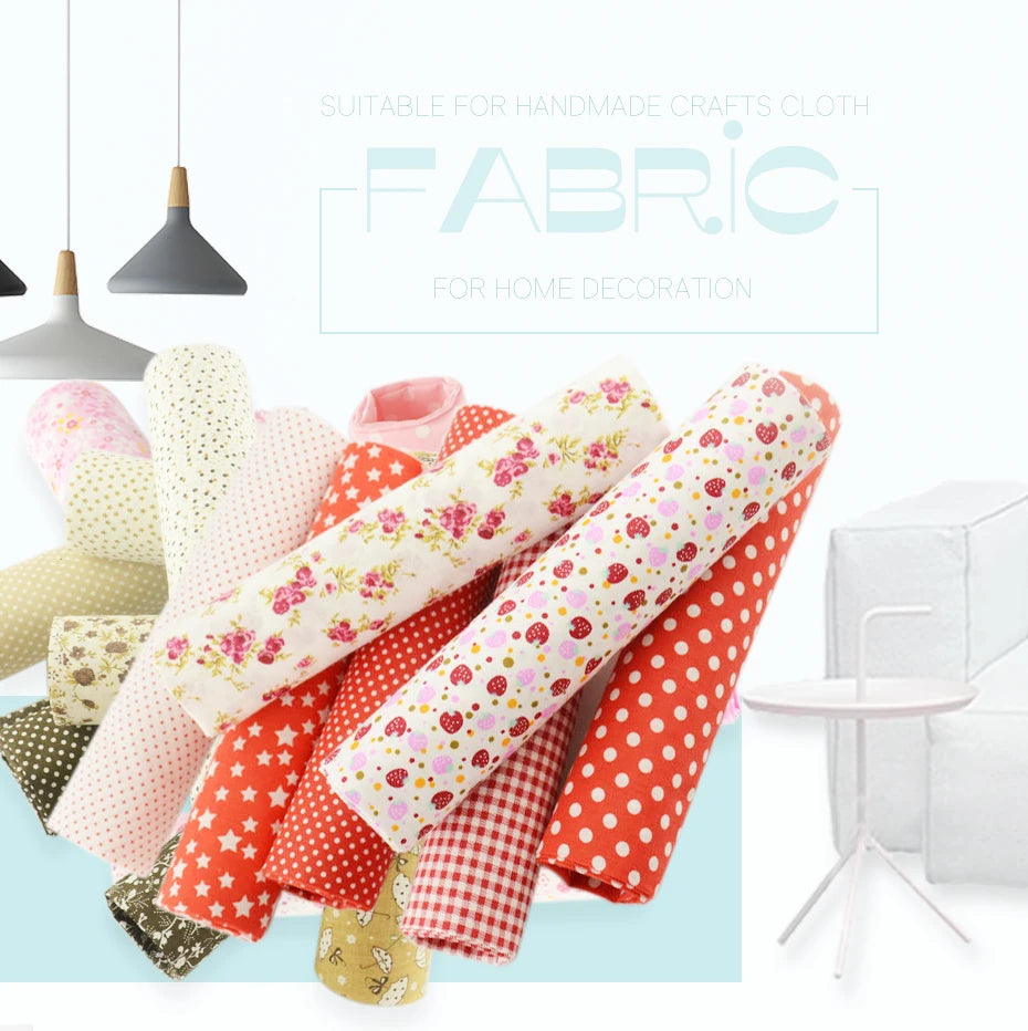 Teramila 7/8 Pcs Patchwork Quilt Fabrics Set - 30x30cm/25x25cm Cotton Sewing Cloth for Needlework and Handmade Projects