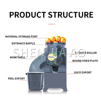 Commercial Lemon & Kumquat Juicer — 110/220V Fully Automatic 100W Multifunctional Fruit Juicer 1000C-1 with Residue Collector