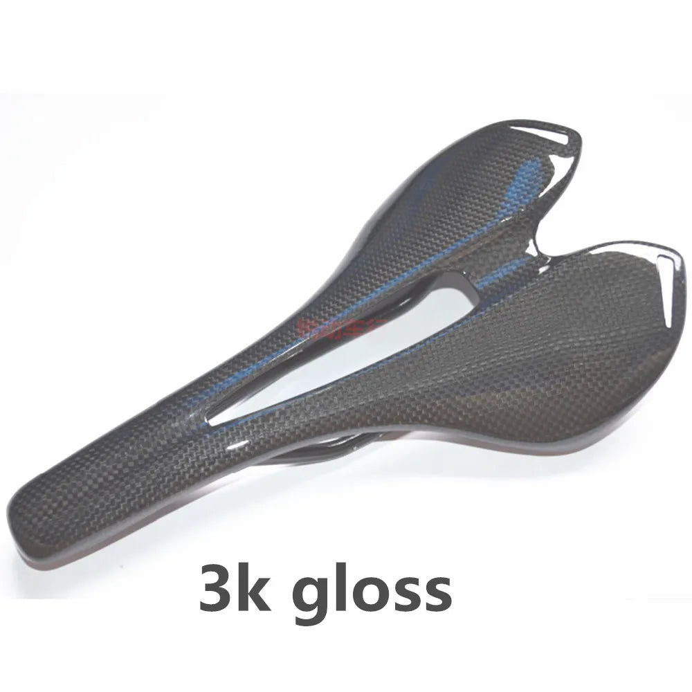 Superlogic 3K Full Carbon Fiber Bike Saddle - Lightweight Road & MTB Seat 275×143mm