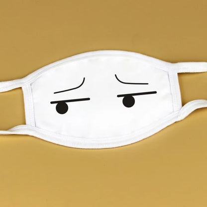 Kawaii Anime Expression Cotton Face Mask – Breathable Smile Mouth Muffle for Unisex Korean Style