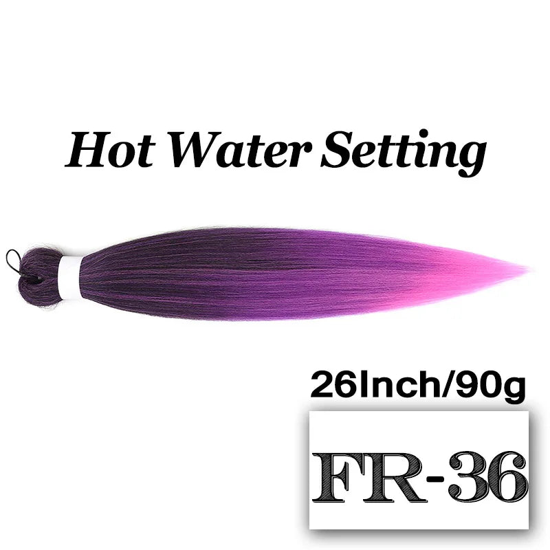 26-Inch Pre-Stretched Braiding Hair Extensions – Synthetic Afro Crochet Braids for DIY, Jumbo Braid in Purple, Pink, Peach & Red