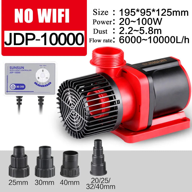 SUNSUN JDP DC Water Pump - Silent Submersible Pump for Marine Reef Aquariums, Wifi, 100-240V