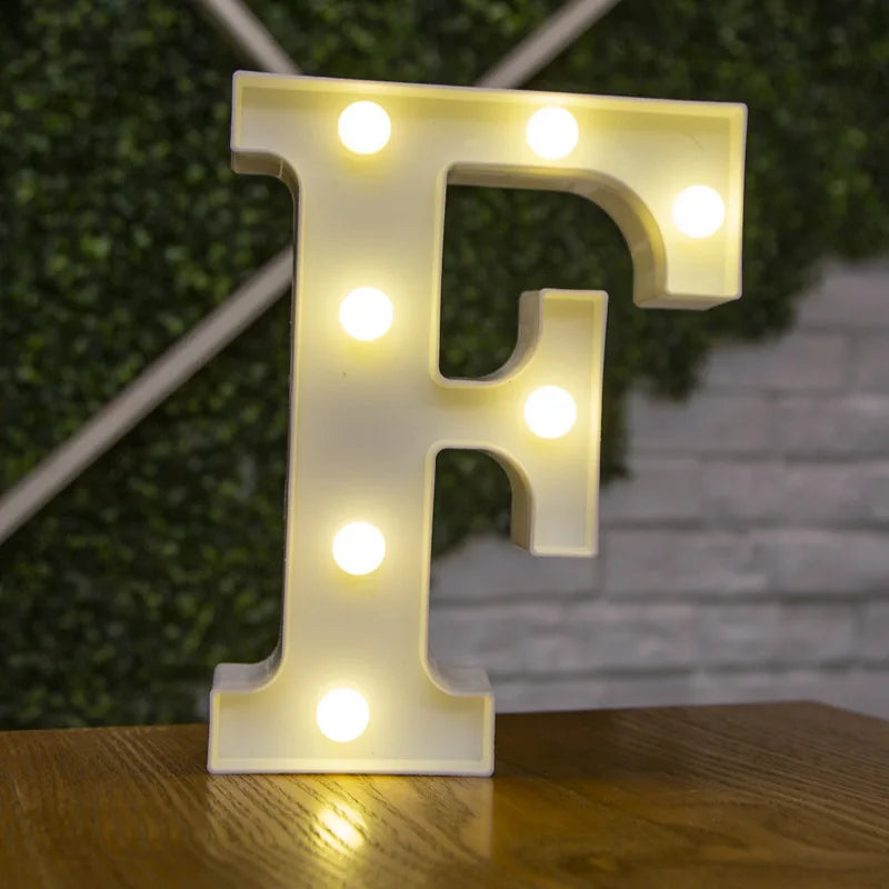 Alphabet & Number LED Lamp Night Light – Warm Battery-Powered Luminous Letter Light for Home, Wedding, Birthday & Party Decoration