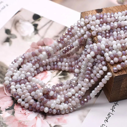 Mixed Color Crystal Glass Beads - 4mm Faceted Rondelle Spacer Beads for DIY Bracelet & Jewelry Making Crafts