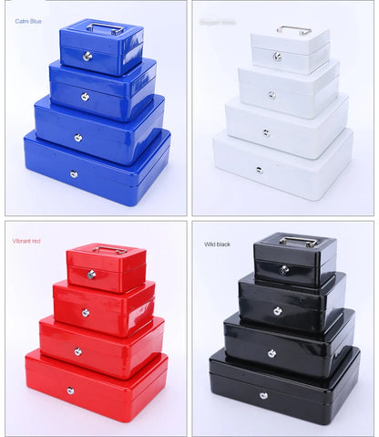 2025 Stainless Steel Petty Cash Money Box with Key Lock – Small Lockable Safe for Home Security & Decoration