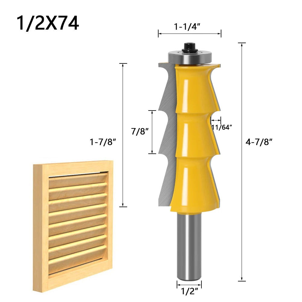 Louver Shutter Router Bit - 1/2 Inch Shank Woodworking Door Knife & Tenon Cutter Tool
