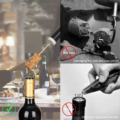 Portable Wine Air Pressure Pump Bottle Corkscrew Opener - Essential Bar Tool for Wine Lovers at Home, Restaurant, and Parties