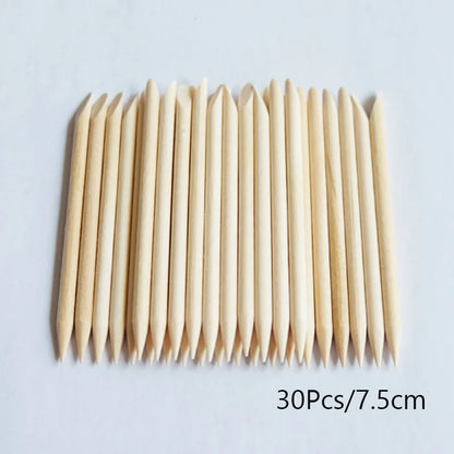 Lurayee Orange Wood Nail Cuticle Pusher – Manicure Tool for Nail Art, Gel Polish, and Nail Design