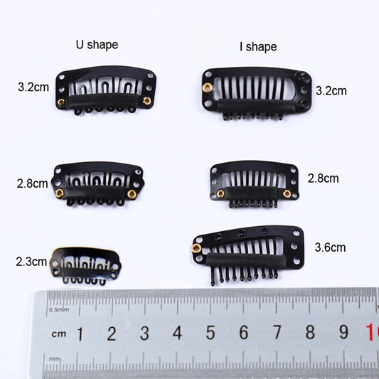 50Pcs Wig Clips Snap Clips - 2.3cm-3.6cm Black & Brown Hair Extension Weft Clips for Wig Styling & Hair Tools
