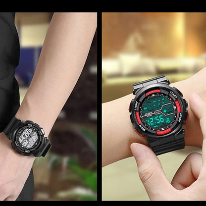 Men's Outdoor Sports Watch – Waterproof LED Military Digital Wristwatch with Luminous Large Screen