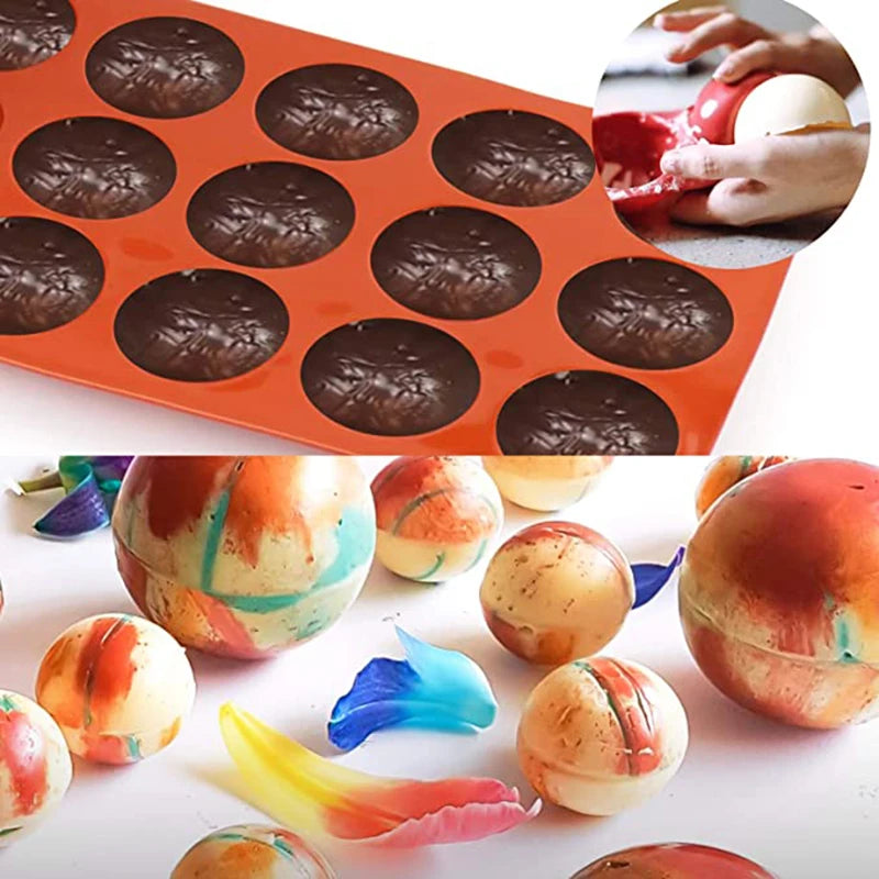 Semi-Sphere Silicone Mold — Half-Ball Chocolate, Candy, Mousse & Pastry Baking Tool for Fat Bombs