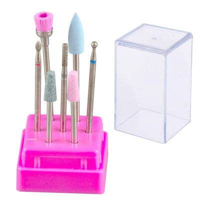 7pcs Nail Art Tungsten Steel Milling Cutter Set - Ceramic Nail Drill Bits for Electric Nail Machine & Pedicure Tool Accessories