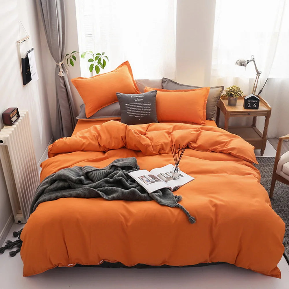 New Design Dark Green Bedding Set - Duvet Cover, Bed Sheet & Pillowcase, King/Queen/Full/Single Size (Excluding Filler), 3/4pcs