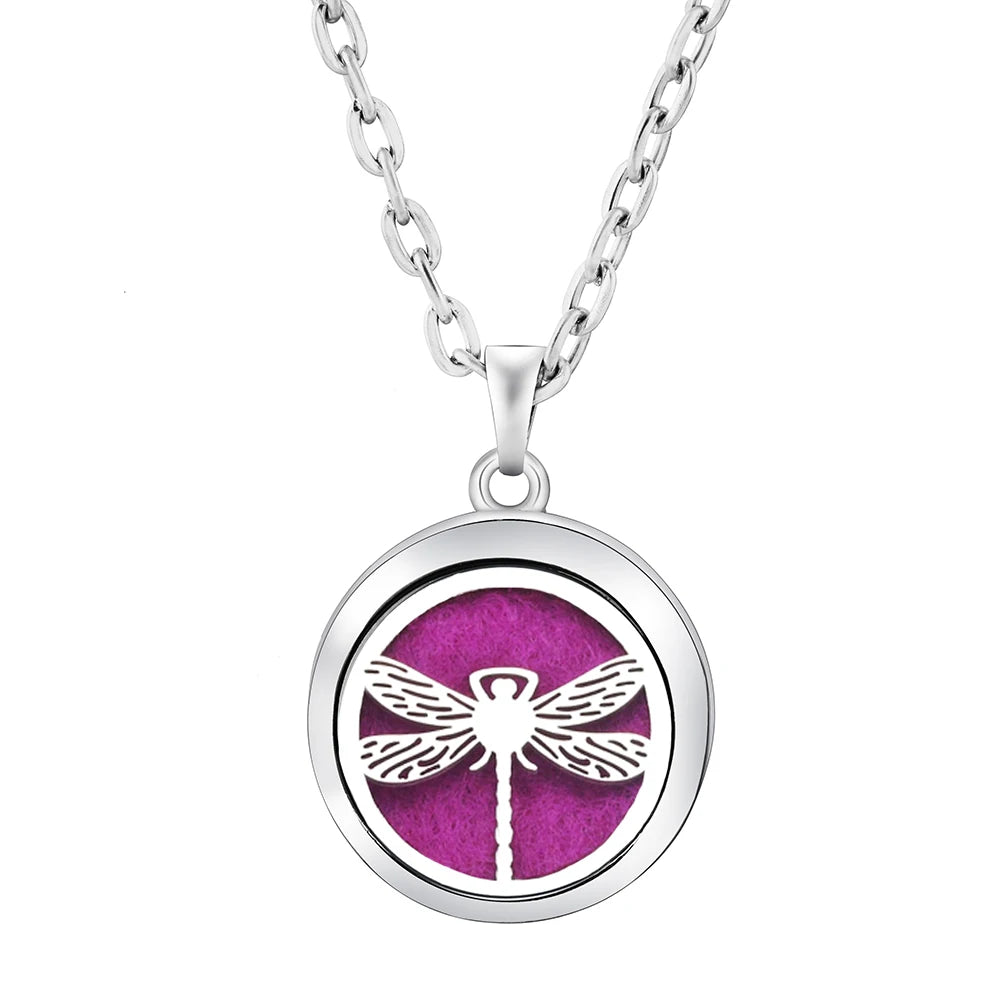 Stainless Steel Tree of Life Aromatherapy Necklace – Essential Oil Diffuser Pendant for Women