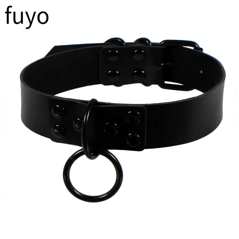 New Spike Choker Necklace – Punk Faux Leather Collar with Big Rivets, Studded Goth Style for Women & Men