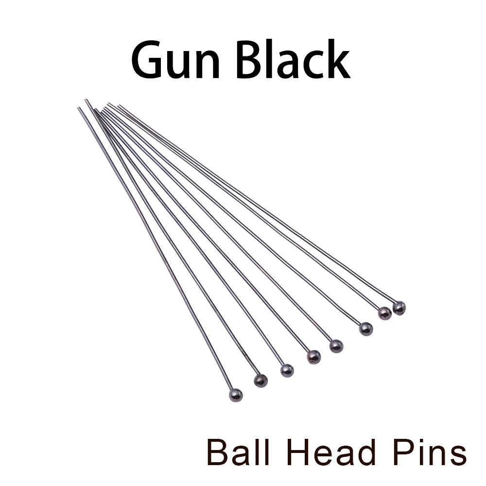 Jewelry Eye Pins & Ball Head Pins - 100/200pcs DIY Findings for Earrings Bracelets Pendants 16-60mm Craft Making Supplies
