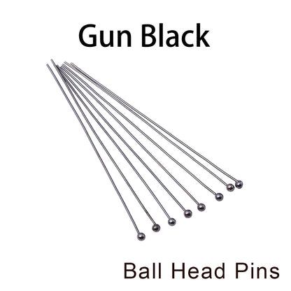 Jewelry Eye Pins & Ball Head Pins - 100/200pcs DIY Findings for Earrings Bracelets Pendants 16-60mm Craft Making Supplies