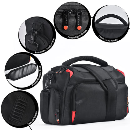 FOSOTO Waterproof DSLR Camera Shoulder Bag – Professional Case for Canon, Nikon, Sony, Video & Lens Storage