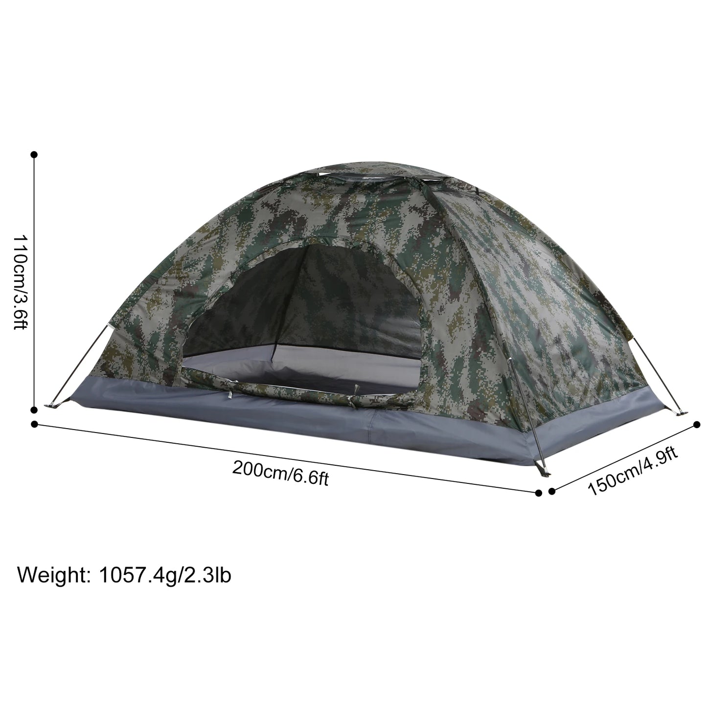 Tomshoo Ultralight Camping Tent – 1/2 Person Single Layer Portable Hiking Tent, Anti-UV Coating UPF 30+ for Outdoor, Beach, and Fishing Use