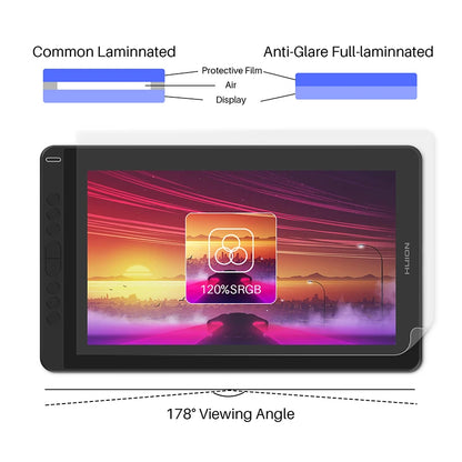 Huion Kamvas 13 Graphics Tablet — AG Glass Pen Display with 8192-Level Battery-Free Stylus for Android, Windows & MacOS