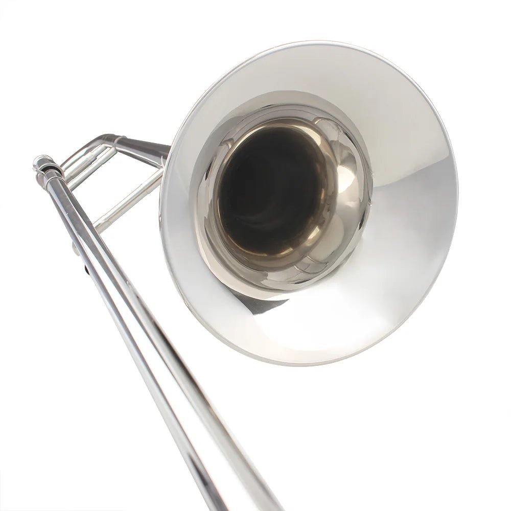 Bb Alto Trombone Silver Plated - Professional Brass B Flat Horn with Case & Accessories