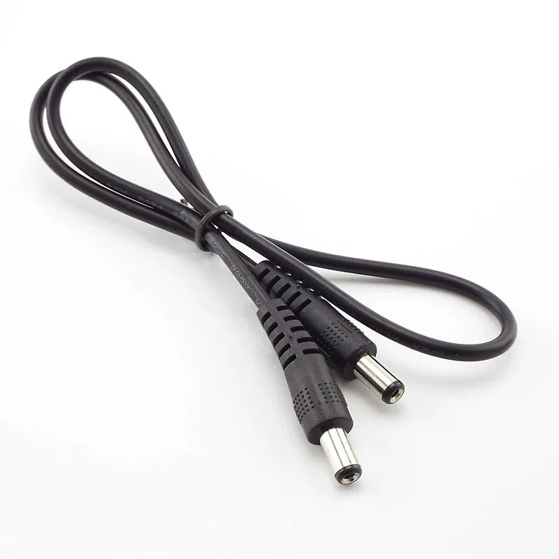 12V 3A DC Male-to-Male Power Cable - 5.5×2.1mm CCTV Adapter Extension Cord 0.5M/1M/2M
