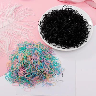 1000pcs Colorful Disposable Rubber Hair Bands for Girls – Small Ponytail Scrunchies, Fashion Hair Accessories Pack