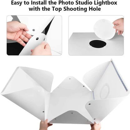 Folding Lightbox 20/30/40cm – Portable LED Softbox Photo Studio Tent with USB for DSLR Camera
